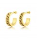 Orecchini Donna Gioielli Sagapò Chunky a cerchio in acciaio pvd oro con groumette shk42