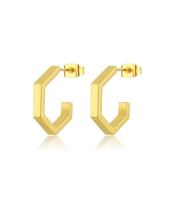 Orecchini Donna Gioielli Sagapò Chunky a cerchio in acciaio pvd oro shk44