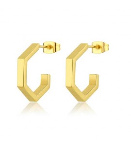 Orecchini Donna Gioielli Sagapò Chunky a cerchio in acciaio pvd oro shk44