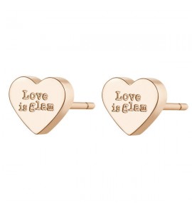 Orecchini donna gioielli Sagapò Click in acciaio 316L con Cuore pvd oro rosa sck41
