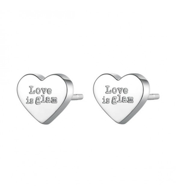 Orecchini donna gioielli Sagapò Click in acciaio 316L con Cuore sck39