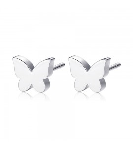 Orecchini Donna Gioielli Sagapò Click in acciaio 316L con Farfalla sck156