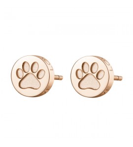 Orecchini donna gioielli Sagapò Click in acciaio 316L con Impronta pvd oro rosa sck62