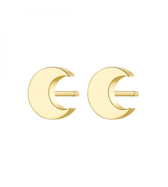 Orecchini donna gioielli Sagapò Click in acciaio 316L con Luna pvd oro sck44