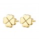 Orecchini donna gioielli Sagapò Click in acciaio 316L con Quadrifoglio pvd oro sck65