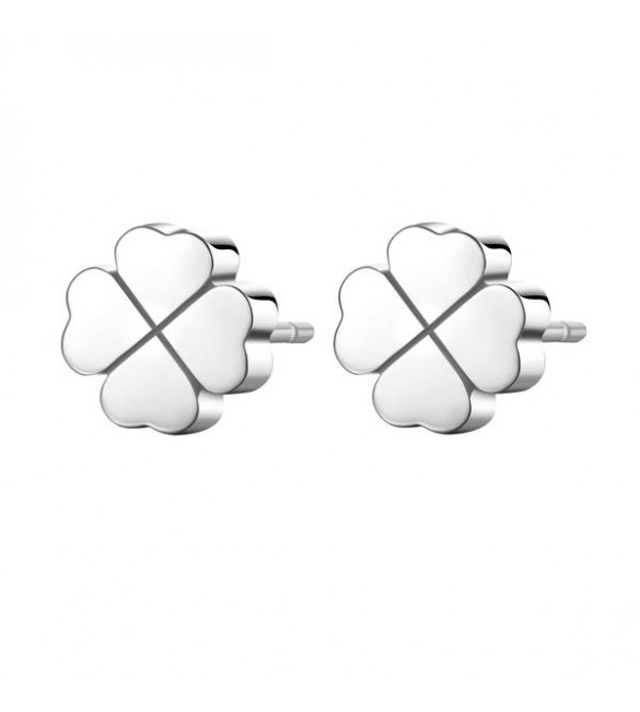 Orecchini donna gioielli Sagapò Click in acciaio 316L con Quadrifoglio sck64