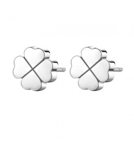 Orecchini donna gioielli Sagapò Click in acciaio 316L con Quadrifoglio sck64