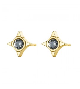 Orecchini donna gioielli Sagapò Click in acciaio 316L con Stella pvd oro e cristalli bianchi sck49