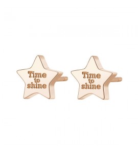 Orecchini donna gioielli Sagapò Click in acciaio 316L con Stella pvd oro rosa sck38