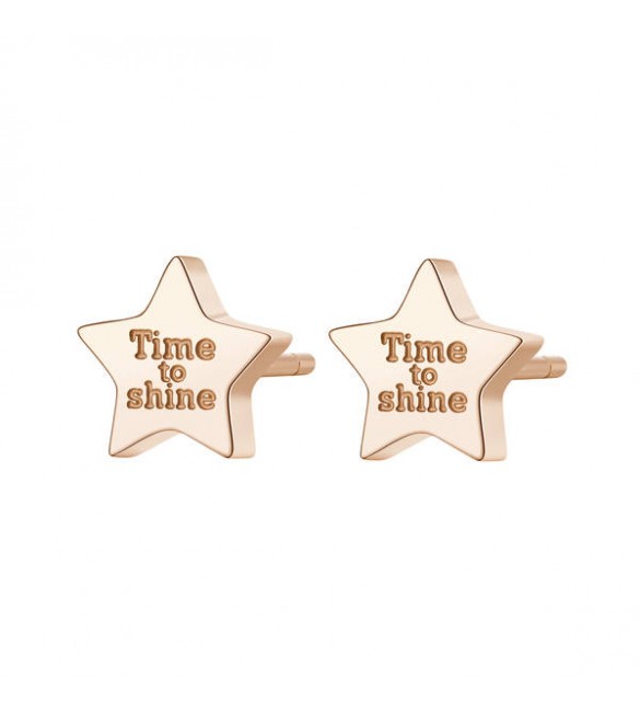 Orecchini donna gioielli Sagapò Click in acciaio 316L con Stella pvd oro rosa sck38