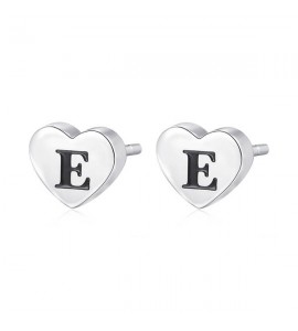 Orecchini donna gioielli Sagapò Click in acciaio 316L Cuore iniziale E sck98