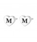 Orecchini donna gioielli Sagapò Click in acciaio 316L Cuore iniziale M sck106