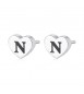 Orecchini donna gioielli Sagapò Click in acciaio 316L Cuore iniziale N sck107