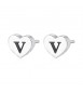 Orecchini donna gioielli Sagapò Click in acciaio 316L Cuore iniziale V sck114