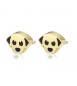 Orecchini Donna Gioielli Sagapò Click in acciaio 316L pvd oro con Cane sck159