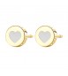 Orecchini donna gioielli Sagapò Click in acciaio 316L pvd oro con Cuore e smalto Bianco sck53