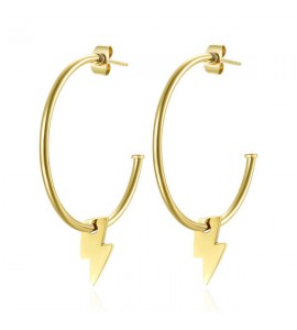 Orecchini donna gioielli Sagapò Hidden in acciaio 316L pvd oro Saetta shd24