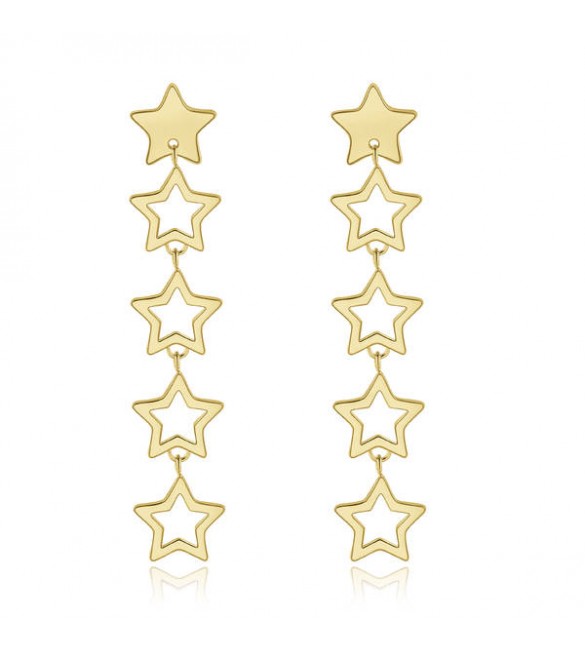 Orecchini donna gioielli Sagapò Starlove in acciaio 316L pvd oro con Stelle srl22