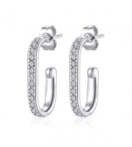 Orecchini Donna Gioielli Sagapò Vibes in acciaio 316L cristalli bianchi svb22