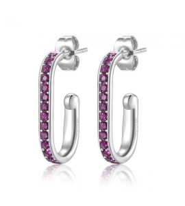 Orecchini Donna Gioielli Sagapò Vibes in acciaio 316L cristalli fucsia svb21