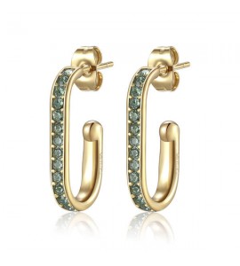 Orecchini Donna Gioielli Sagapò Vibes in acciaio 316L pvd oro cristalli erinite svb23