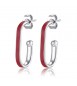 Orecchini Donna Gioielli Sagapò Vibes in acciaio 316L smalto rosso svb27