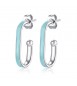 Orecchini Donna Gioielli Sagapò Vibes in acciaio 316L smalto turchese svb26
