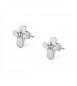 Orecchini Estrella in acciaio 316L Croce con cristalli bianchi sre39