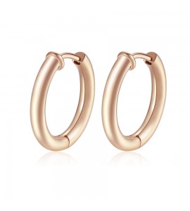 Orecchini Gioielli Sagapò Happy Ears basi in acciaio 316L pvd oro rosa Cerchio 17 shea06