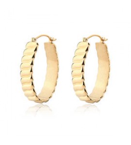 Orecchini Ovali Gioielli Sagapò Chunky in acciaio pvd oro shk58