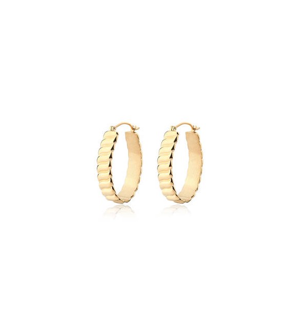 Orecchini Ovali Gioielli Sagapò Chunky in acciaio pvd oro shk58