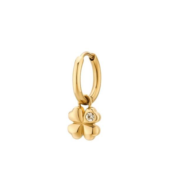 Orecchino singolo da Donna Gioielli Brosway Chakra in acciaio pvd oro Quadrifoglio bhke134