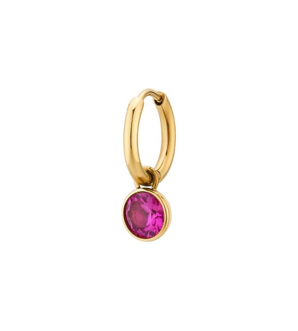 Orecchino singolo da Donna Gioielli Brosway Chakra in acciaio pvd oro zircone ruby bhke129