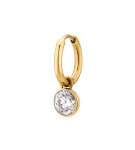 Orecchino singolo da Donna Gioielli Brosway Chakra in acciaio pvd oro zircone white bhke128