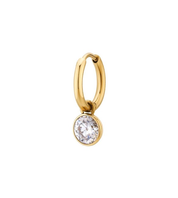 Orecchino singolo da Donna Gioielli Brosway Chakra in acciaio pvd oro zircone white bhke128