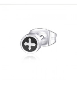 Orecchino Uomo Gioielli Sagapò Ripple in acciaio 316L con croce srp40