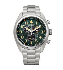 Orologio Cronografo Super Titanio Uomo Citizen Eco Drive verde at2480-81x