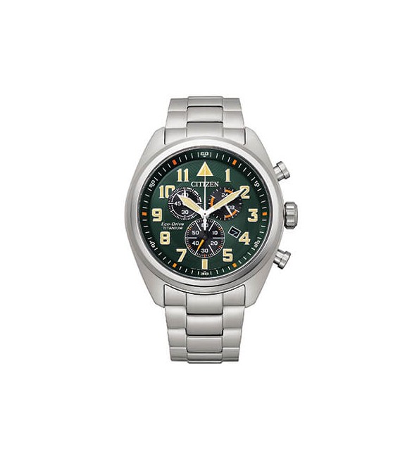 Orologio Cronografo Super Titanio Uomo Citizen Eco Drive verde at2480-81x