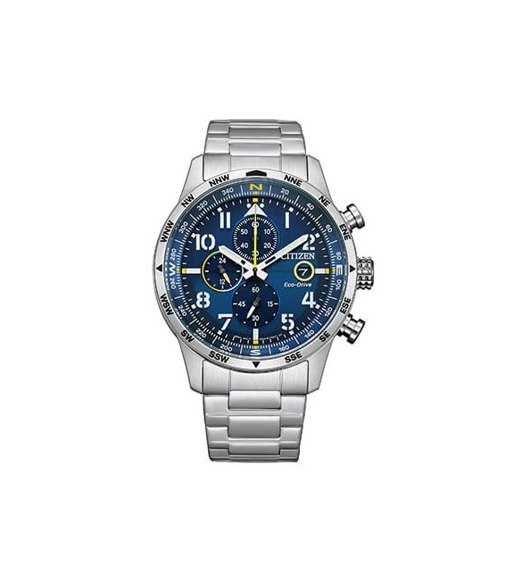 Orologio Cronografo Uomo Citizen Eco Drive Aviator blu ca0790-83l