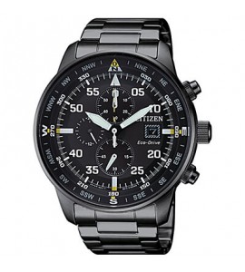 Orologio Cronografo Uomo Citizen Eco Drive Aviator nero ca0695-84e