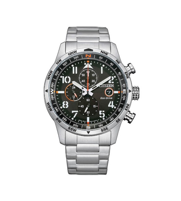 Orologio Cronografo Uomo Citizen Eco Drive Aviator nero ca0790-83e