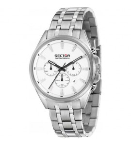 Orologio cronografo uomo Sector 280 cassa in acciaio 44 mm quadrante silver R3273991005