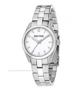 Orologio Donna Solo Tempo Sector 270 cassa in acciaio 30 mm quadrante bianco R3253578510