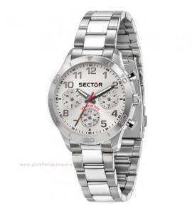 Orologio Multifunzione Uomo Sector 270 cassa in acciaio 37 mm quadrante argento bianco r3253578019
