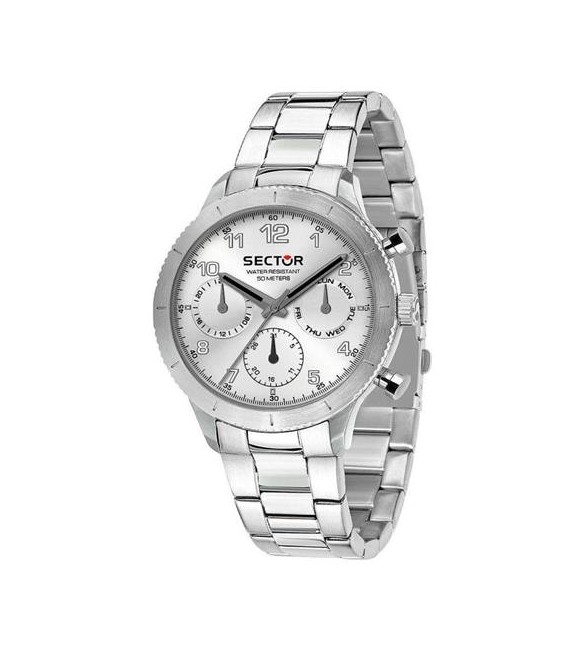 Orologio Multifunzione Uomo Sector 270 cassa in acciaio 41 mm quadrante silver r3253578013