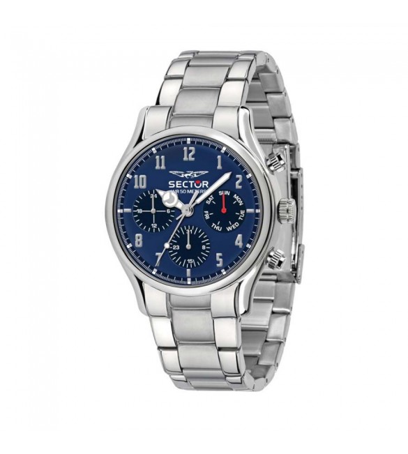 Orologio multifunzione uomo Sector 660 cassa in acciaio 43 mm cinturino acciaio quadrante blu r3253517007