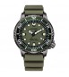 Orologio Promaster Diver\'s Eco Drive Solo Tempo Uomo Citizen verde bn0157-11x
