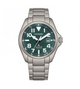 Orologio Promaster Land Solo Tempo Uomo Citizen Eco Drive Super Titanio verde bn0241-59w