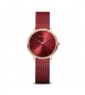 Orologio Solo Tempo Donna Bering Ultra Slim Rosso maglia milanese 15729-363