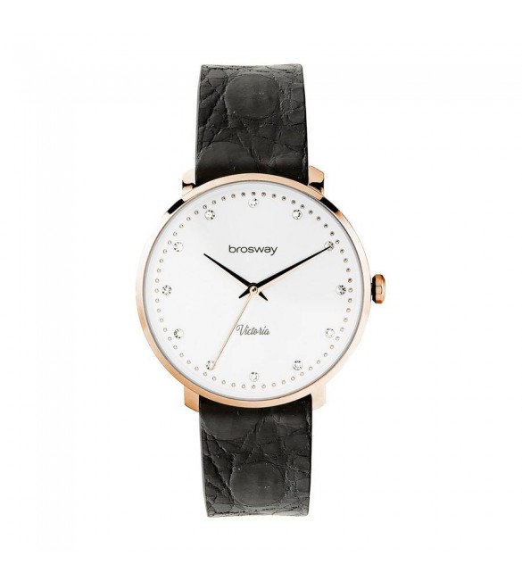Orologio Solo Tempo Donna Brosway Victoria Bianco pvd oro rosa con cristalli wvi28
